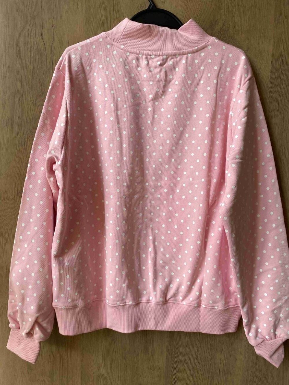 PARKE Pink Polka Dot Mock Neck Sweatshirt - Picture 7 of 7